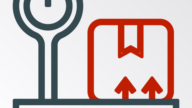 纸板盒图标孤立的线尺度图片下载