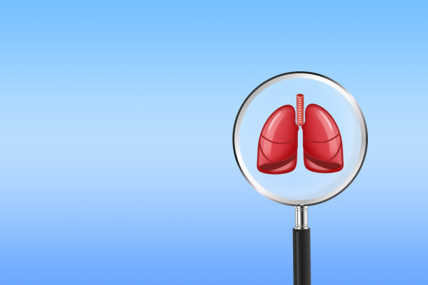 医疗保健医院服务理念，运用创新医疗技术的智能软件，在放大镜内3D渲染肺部全息图医疗服务。图片下载