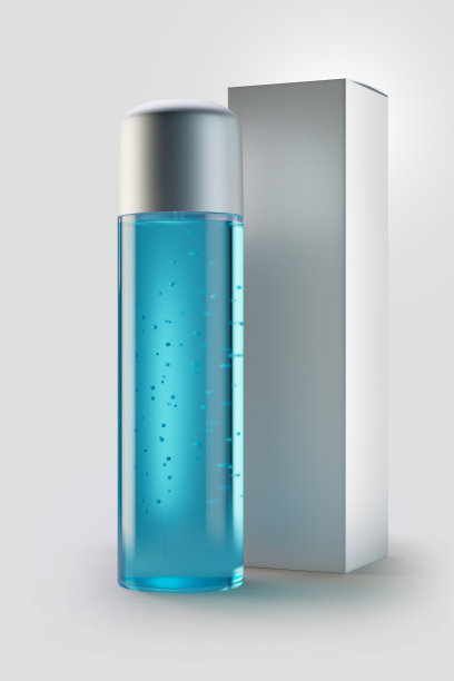 3d渲染，灰色背景的盒子剃须啫喱瓶。图片下载