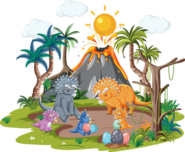 与世隔绝的史前森林里有恐龙图片下载