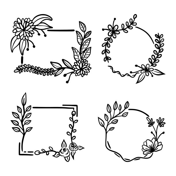 4套手绘花图片下载