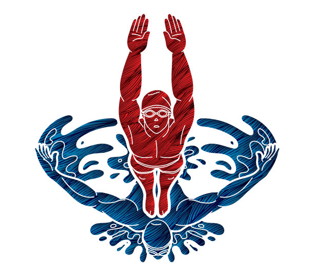 一群人一起游泳图片下载