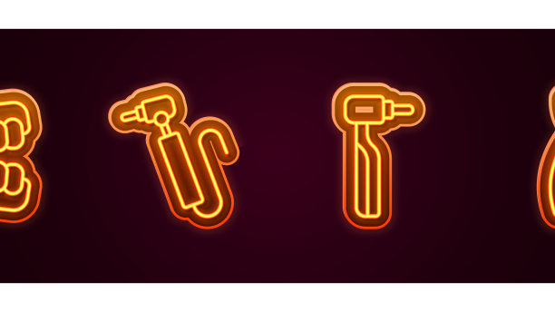 设置线假牙模型牙钻和牙科图片下载