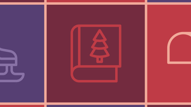 设置线邮箱圣诞书和冰鞋图标图片下载