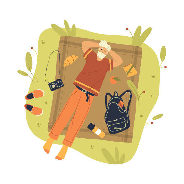 人类依靠自然形象或旗帜休息图片下载