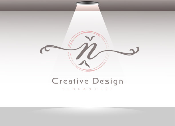 优雅的手写字母N标志模板图片下载