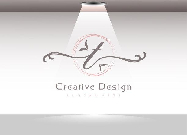 优雅的手写字母T标志模板图片下载