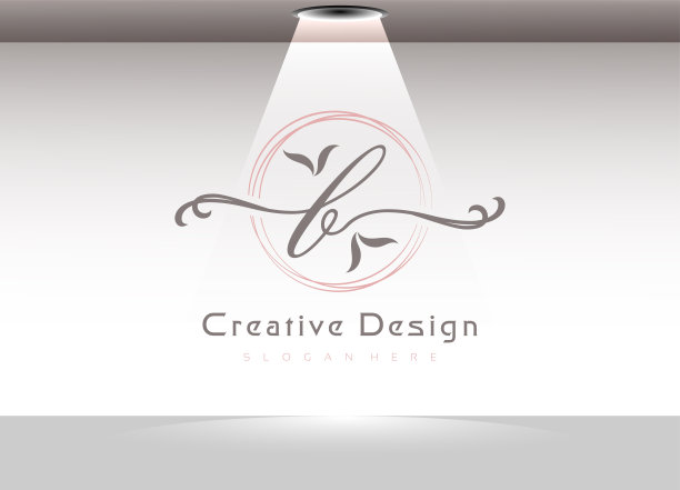 字体优雅的字母B标志模板图片下载