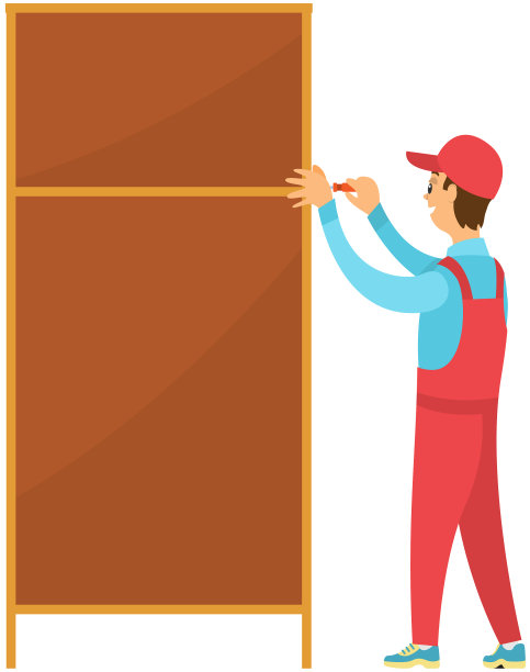 手持螺丝刀的修理工正在工作图片下载