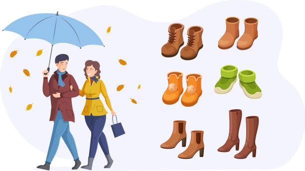 情侣一起走在秋日下图片下载