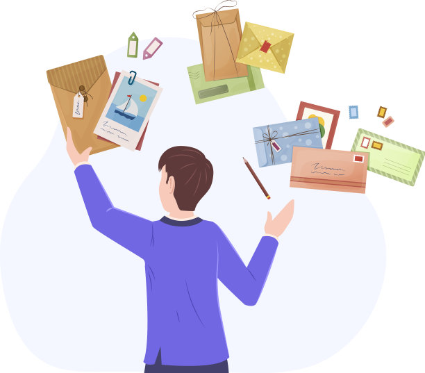 在纸上处理信件的人图片下载