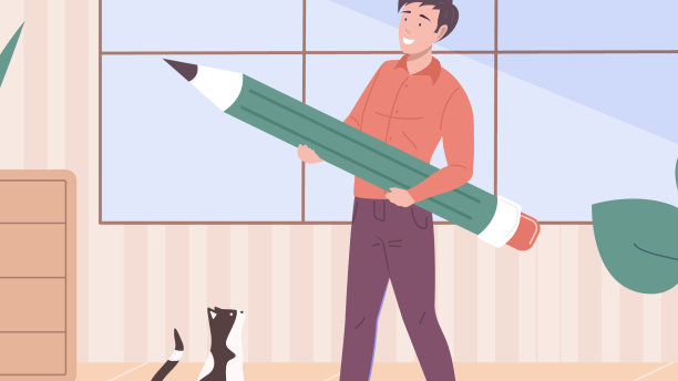 用大铅笔做设计项目的人图片下载