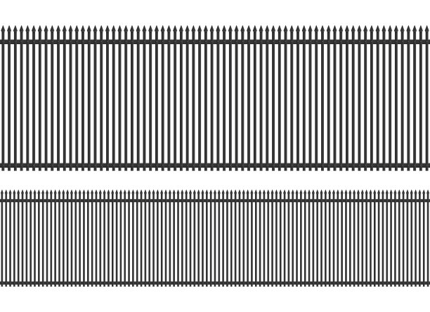 现实的钢铁栅栏。无缝设计图片下载