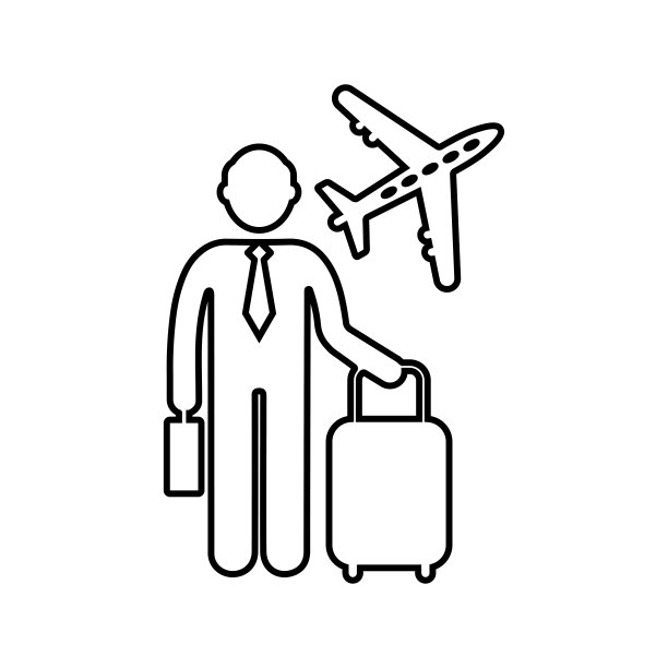 商人、旅游、参观轮廓icon。艺术线条矢量。图片下载