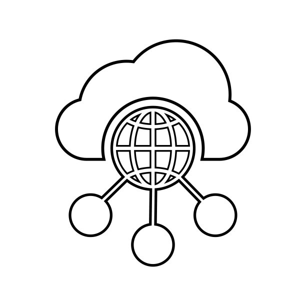 云、通讯、连接轮廓图标。艺术线条矢量。图片下载