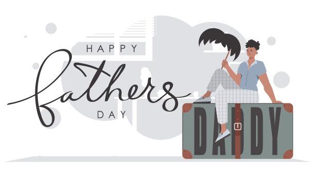 父亲节横幅。一个男人用棍子拿着胡子。时尚的风格。向量。图片下载