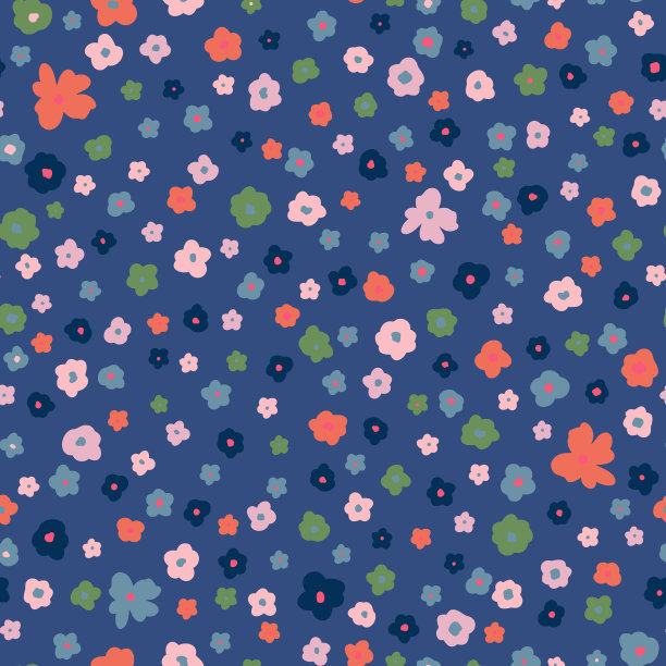 可爱，小花布无缝重复图案。图片下载