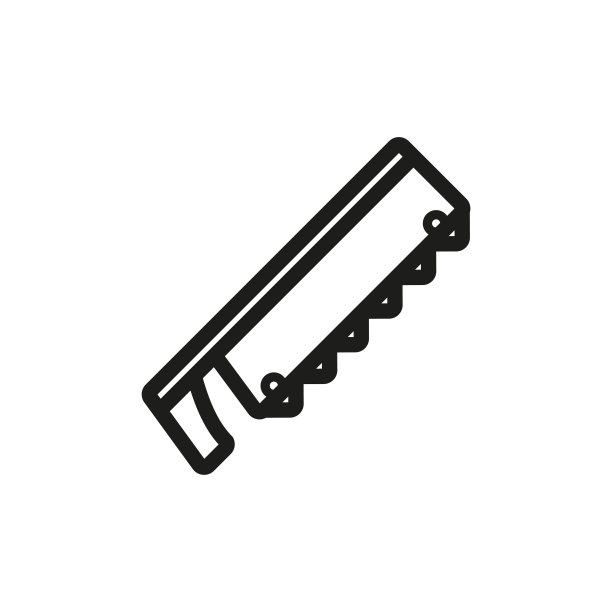 手锯线图标设计股票插图图片下载