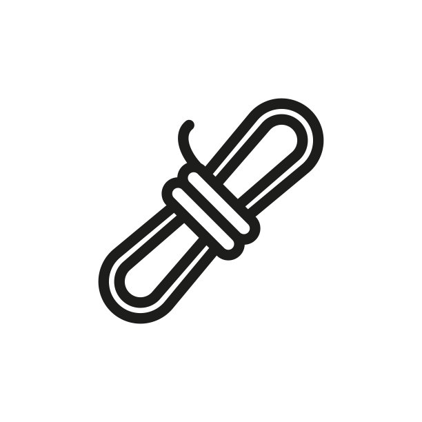 绳子图标。绳子或麻绳的黑色轮廓。股票插图图片下载