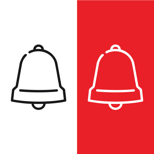 圣诞节圣诞节钟声矢量图标轮廓风格图片下载