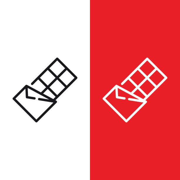 圣诞节圣诞巧克力棒矢量图标轮廓图片下载