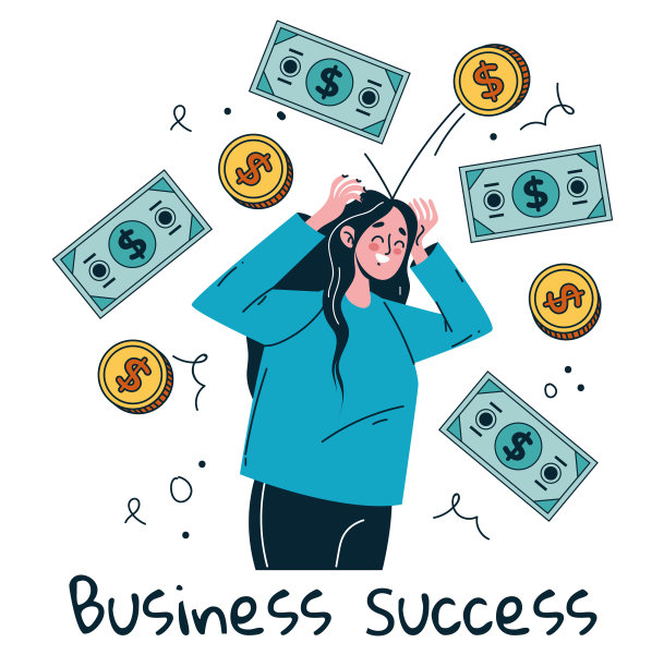 钱雨商业成功抽象概念矢量图形设计插图图片下载
