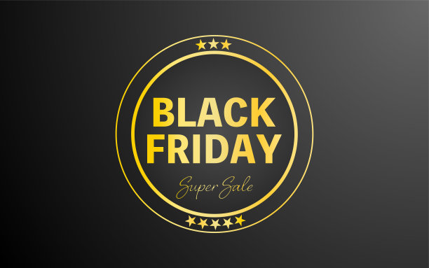 黑色星期五背景网页图形，黑色标题框架上的黄金背景图片下载
