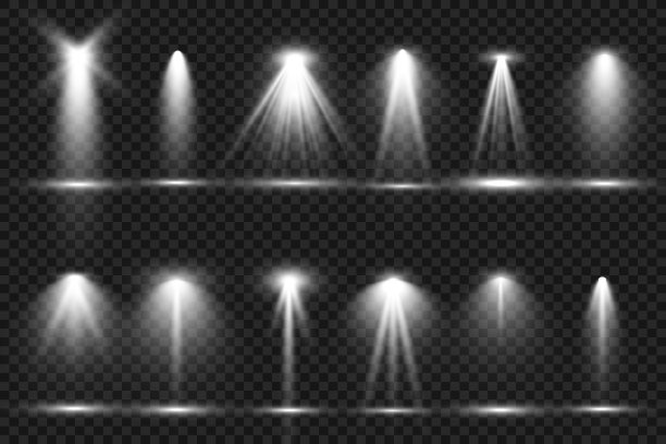 白色场景与聚光灯。矢量插图。图片下载