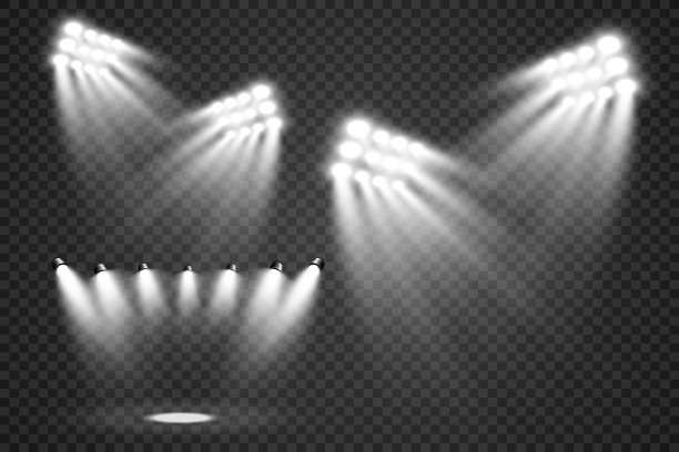 白色场景与聚光灯。矢量插图。图片下载