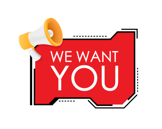 扩音器手，经营理念与文字我们需要你。向量股票插图图片下载