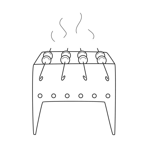 涂鸦烧烤与串烤串图片下载