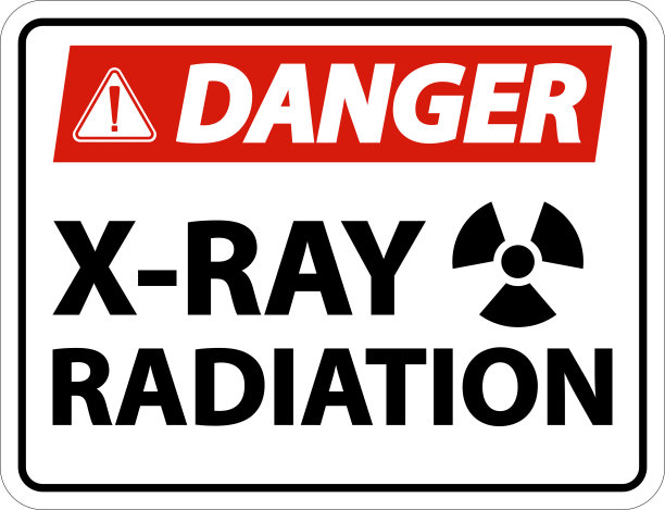 白色背景上的危险x射线辐射标志图片下载