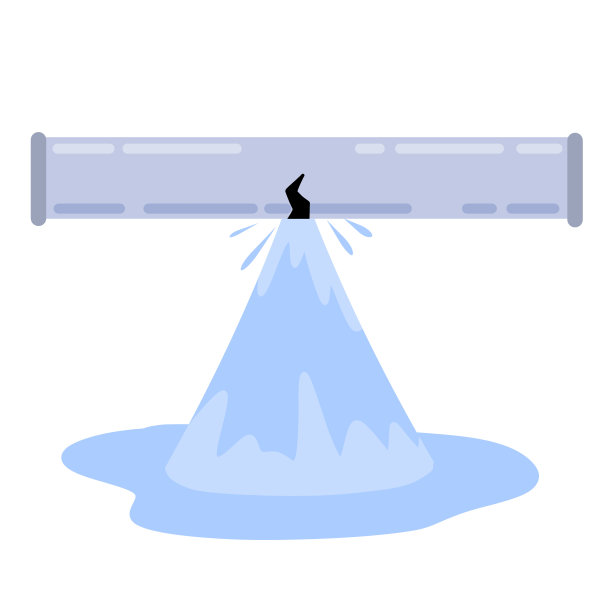 水管漏水。水管工的服务。下水道和供水系统损坏。图片下载