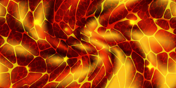 无缝图案的发光岩浆表面或火山熔岩河顶部的看法图片下载