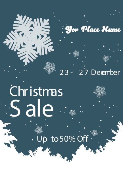 圣诞销售海报传单设计图片下载