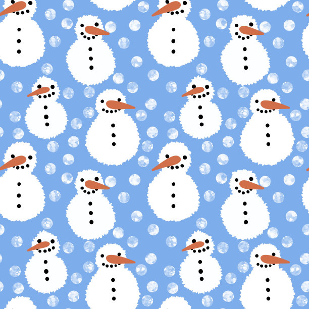 冬季印花与雪人和雪花图片下载