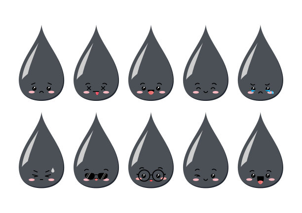 可爱的油滴角色卡哇伊集油或图片下载