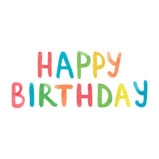 生日快乐的花环和彩旗装饰图片下载