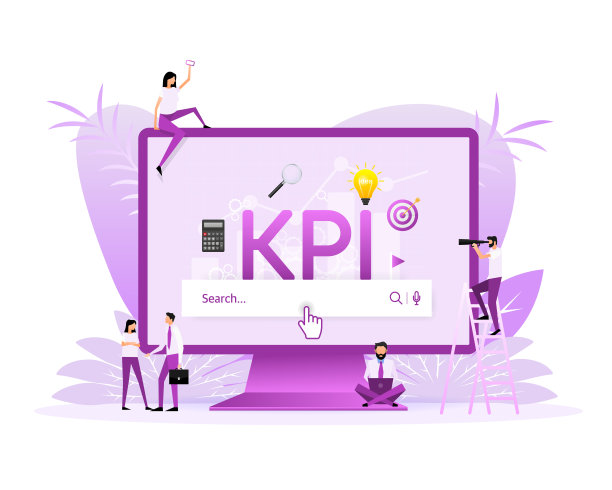 平面图标与kpi营销设计。金融投资。业务数据分析图片下载