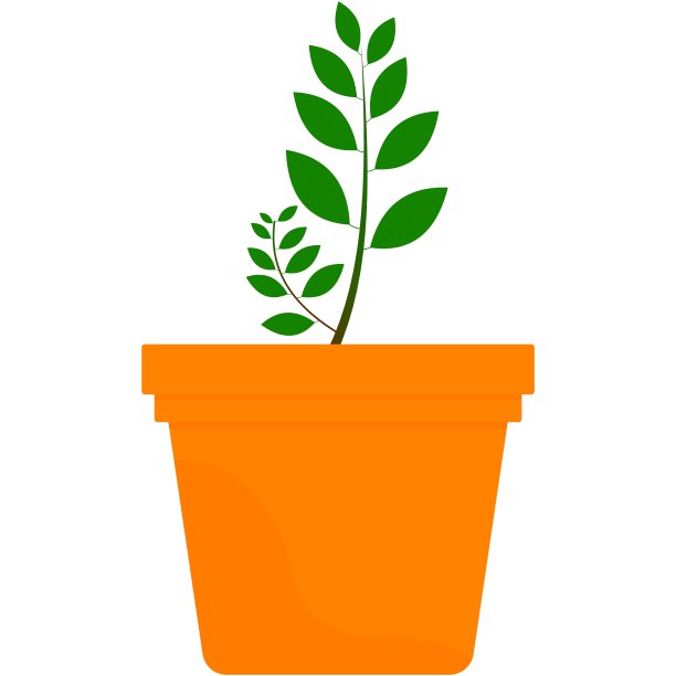 盆栽植物载体平花孤立图标图片下载