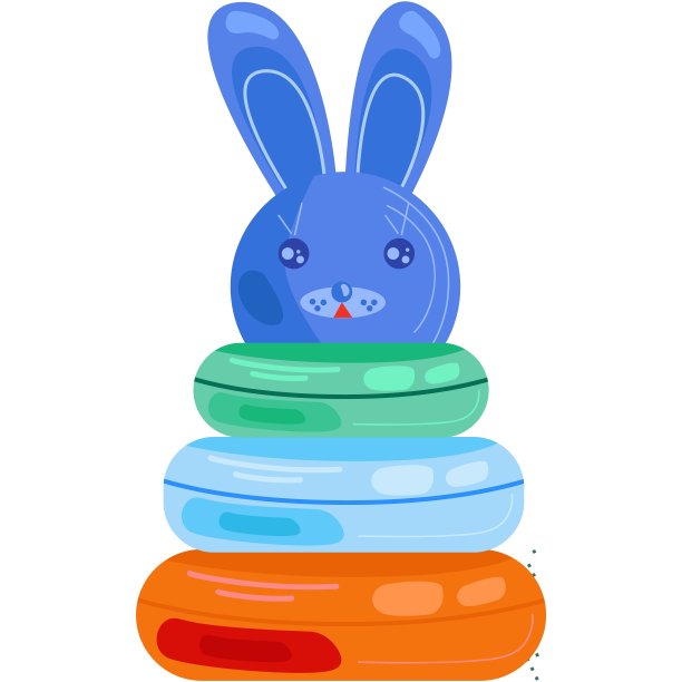 玩具金字塔塔矢量平面卡通图标图片下载