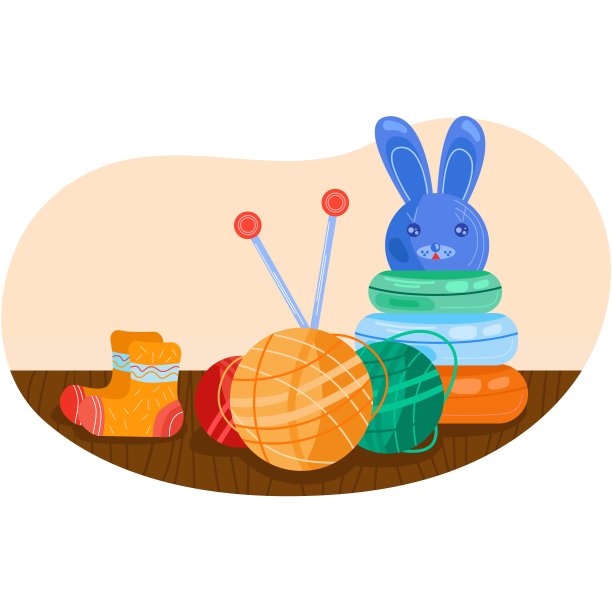 针织羊毛婴儿袜子对矢量插图图片下载