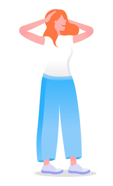 女人抱着头寻找解决方案图片下载