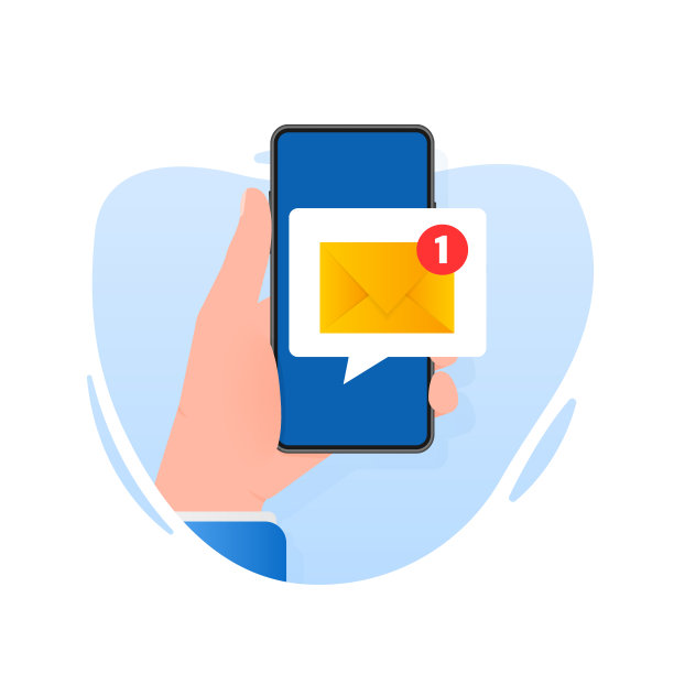 手持电话与邮件张贴新消息在白色背景。矢量插图。图片下载