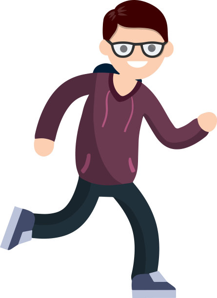 穿着卫衣的年轻人在跑步和运动图片下载