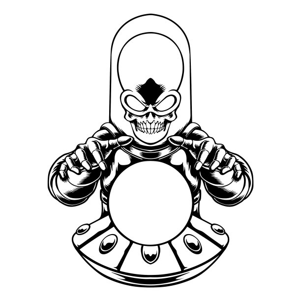 设计黑白手绘算命图片下载