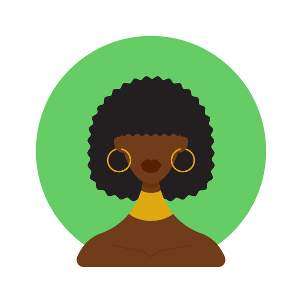 戴黄色耳环的裸肩非洲妇女图片下载