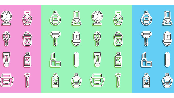 定型线彩妆刷喷发胶罐图片下载