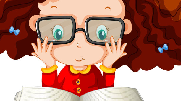 一个女孩正在看白底的书图片下载