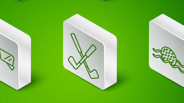 设置线高尔夫旗标签洞与交叉高尔夫图片下载